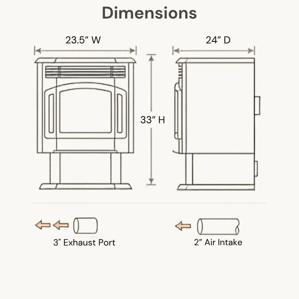 ComfortBilt HP21-SS Pellet Stove - Stainless Steel Trim