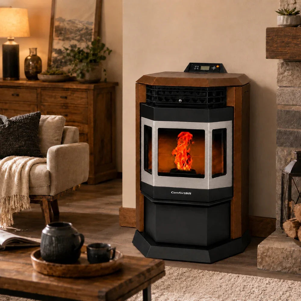 ComfortBilt HP22-SS Pellet Stove Brown Stainless Steel