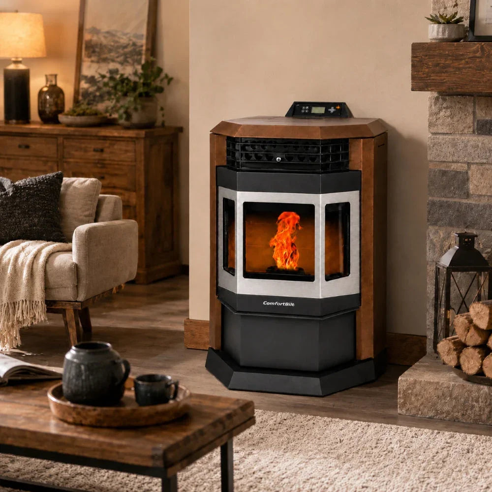 ComfortBilt HP22-SS Pellet Stove Brown Stainless Steel