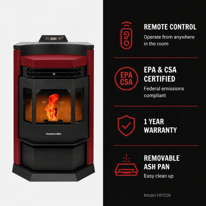 ComfortBilt HP22-N Pellet Stove Burgundy