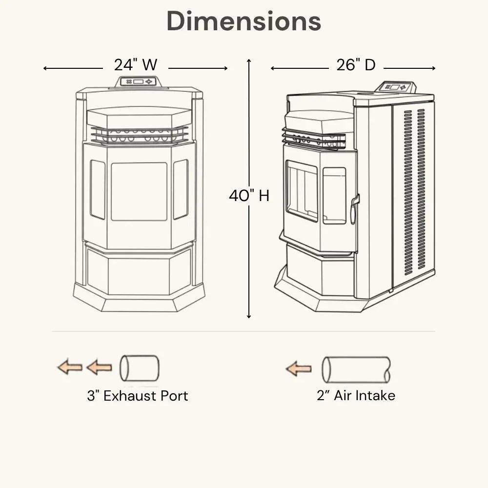 ComfortBilt HP22-N Pellet Stove Burgundy