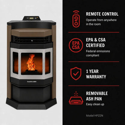 ComfortBilt HP22-N SS Pellet Stove Brown