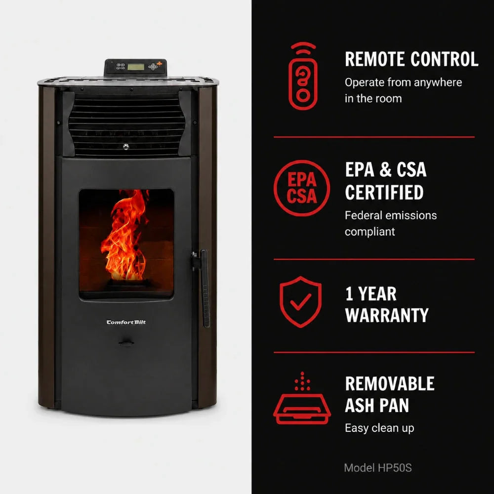 ComfortBilt HP50S Pellet Stove - Dark Brown