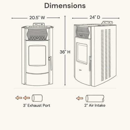 ComfortBilt HP50S Pellet Stove - Dark Brown