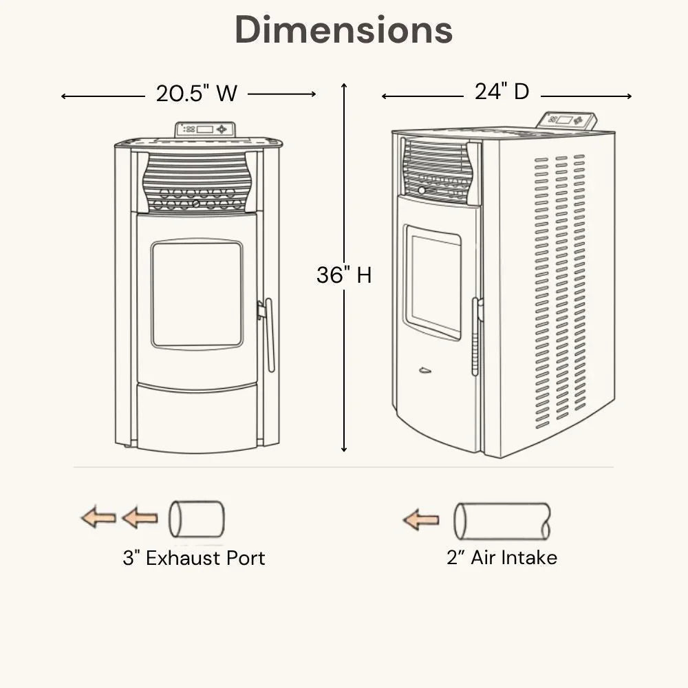 ComfortBilt HP50S Pellet Stove - Arctic White