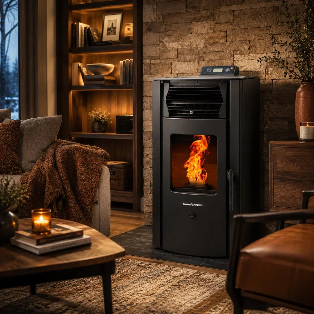 ComfortBilt HP50S Pellet Stove - Charcoal Grey/Black