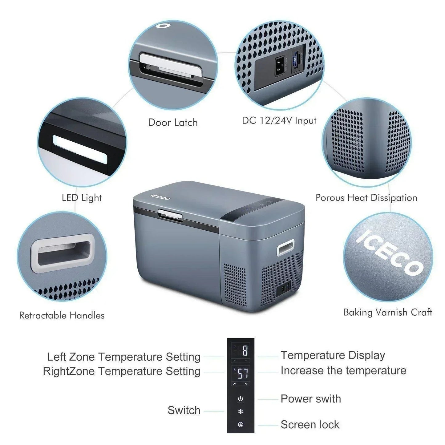 ICECO GO20 21QT Dual Zone Portable Fridge Car Freezer