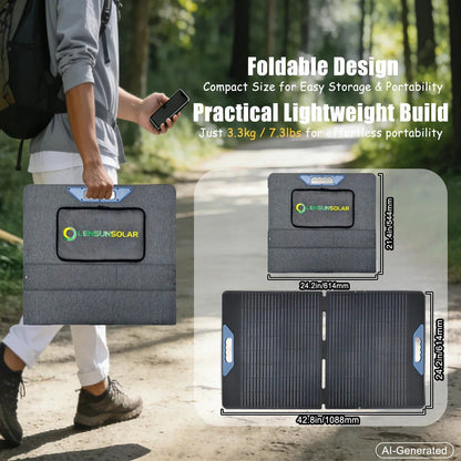 Lensun 100W 12V Waterproof Foldable Solar Panel
