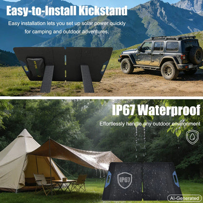 Lensun 100W 12V Waterproof Foldable Solar Panel