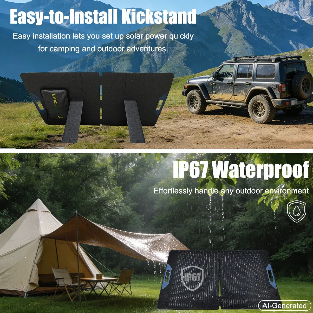 Lensun 200W 12V Waterproof Foldable Solar Panel