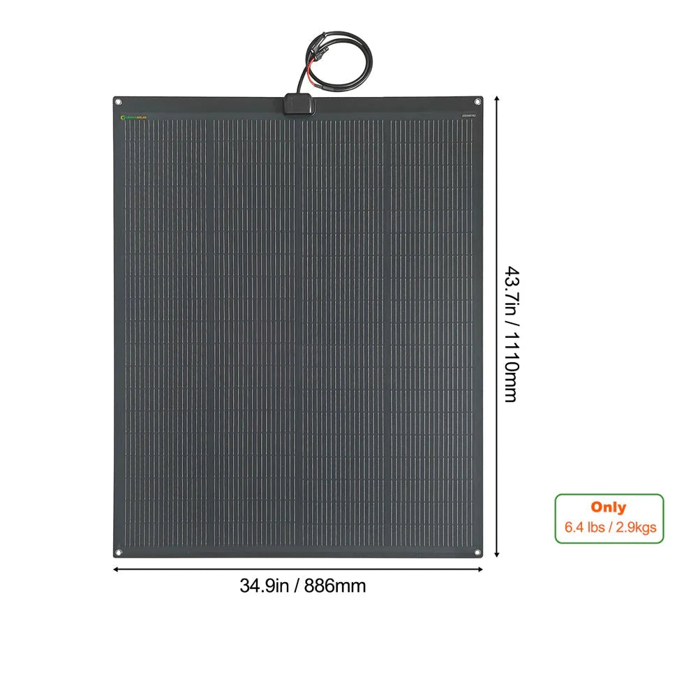 Lensun 200W Flexible Solar Panel, Advanced N-type solar cells 25% efficiency