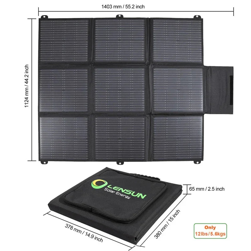 LensunSolar 200W 36V Solar Blanket for 24V Battery or Power Station