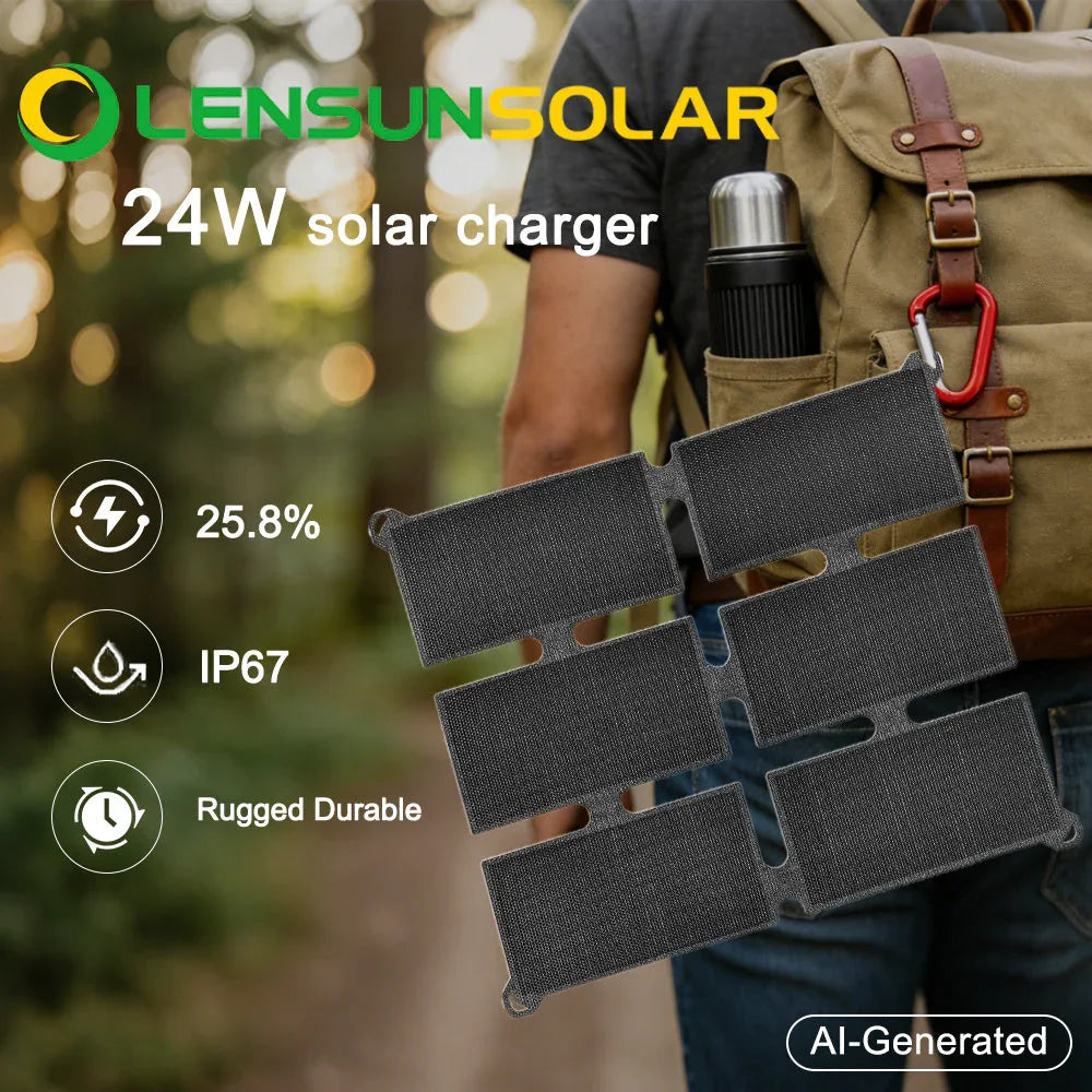 Lensun 24W Waterproof Solar Charger
