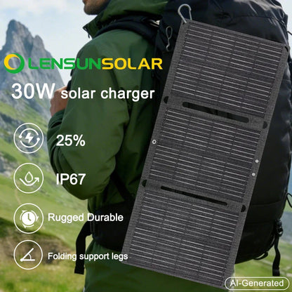 Lensun 30W Waterproof Solar Charger