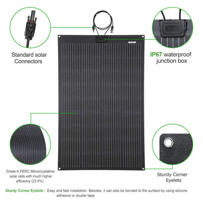 Lensun 300W(2x150w) Flexible Solar Panel Roof Tent Mounted