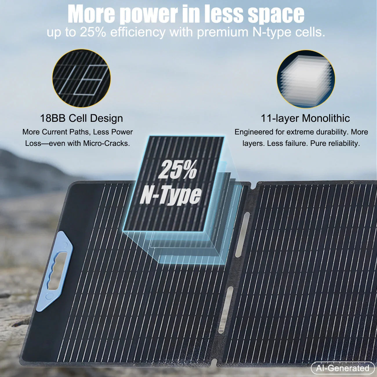 LensunSolar 400W Waterproof Foldable Solar Panel
