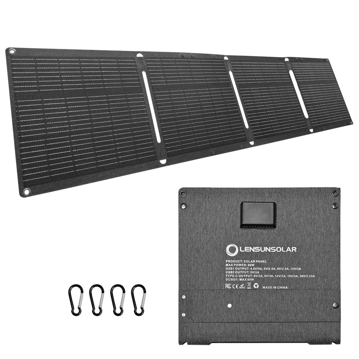 Lensunsolar 60W Waterproof Foldable Solar Panel