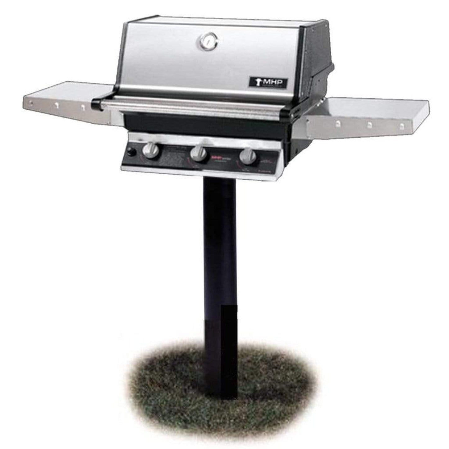 MHP THRG2 Stainless Steel Hybrid Gas Grill Head With 2 Stainless Steel Shelves
