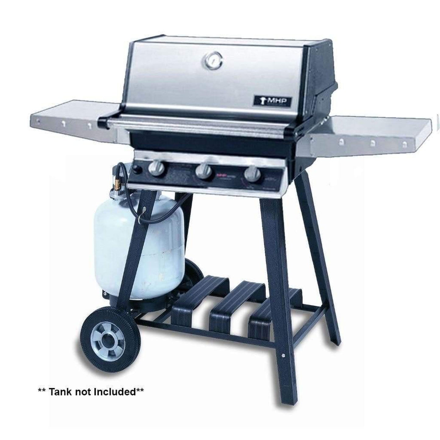 MHP TRG2 Stainless Steel Infrared Gas Grill Head With 2 Stainless Steel Shelves