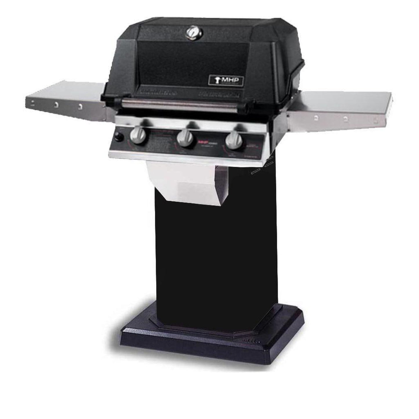 MHP W3G4 Tri-Burn Gas Grill Head With 2 Stainless Steel Shelves
