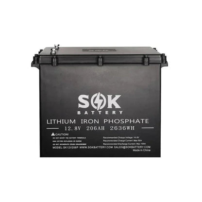 SOK Battery 12V [206Ah-H] 12V LiFePO4 Bluetooth & Optional Built-in heater | SK12V206H & SK12V206P