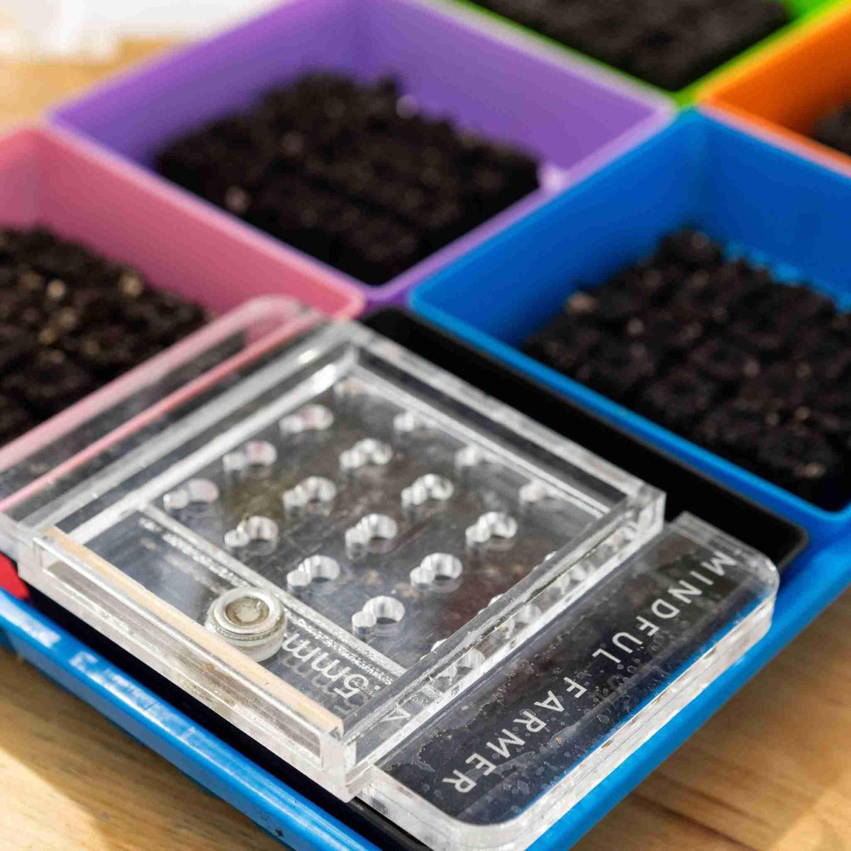 Bootstrap Farmer Soil Block Drop Seeder - Mini 20 - Complete Set | Mindful Farmer