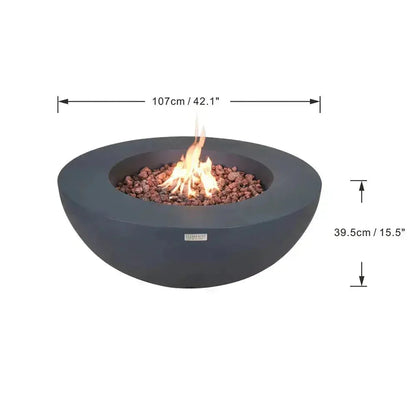 Elementi - Lunar Fire Bowl Cream White - Natural Gas