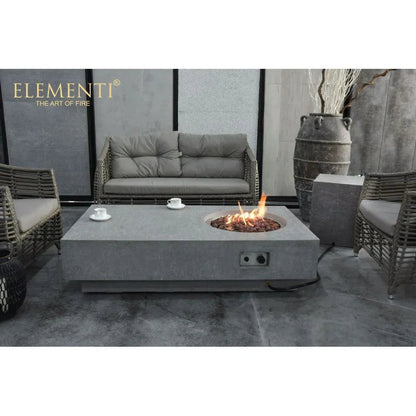 Elementi Metropolis Fire Pit Table - Light Gray