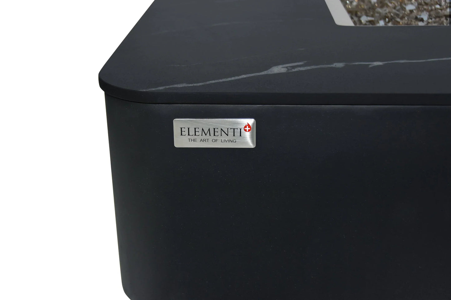 Elementi Plus OFP101BB Copenhagen Porcelain Top Outdoor Fire Table