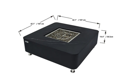 Elementi Plus OFP101BB Copenhagen Porcelain Top Outdoor Fire Table