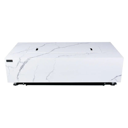 Carrara Outdoor Bianco White Fire Pit Table - Select Fuel Type