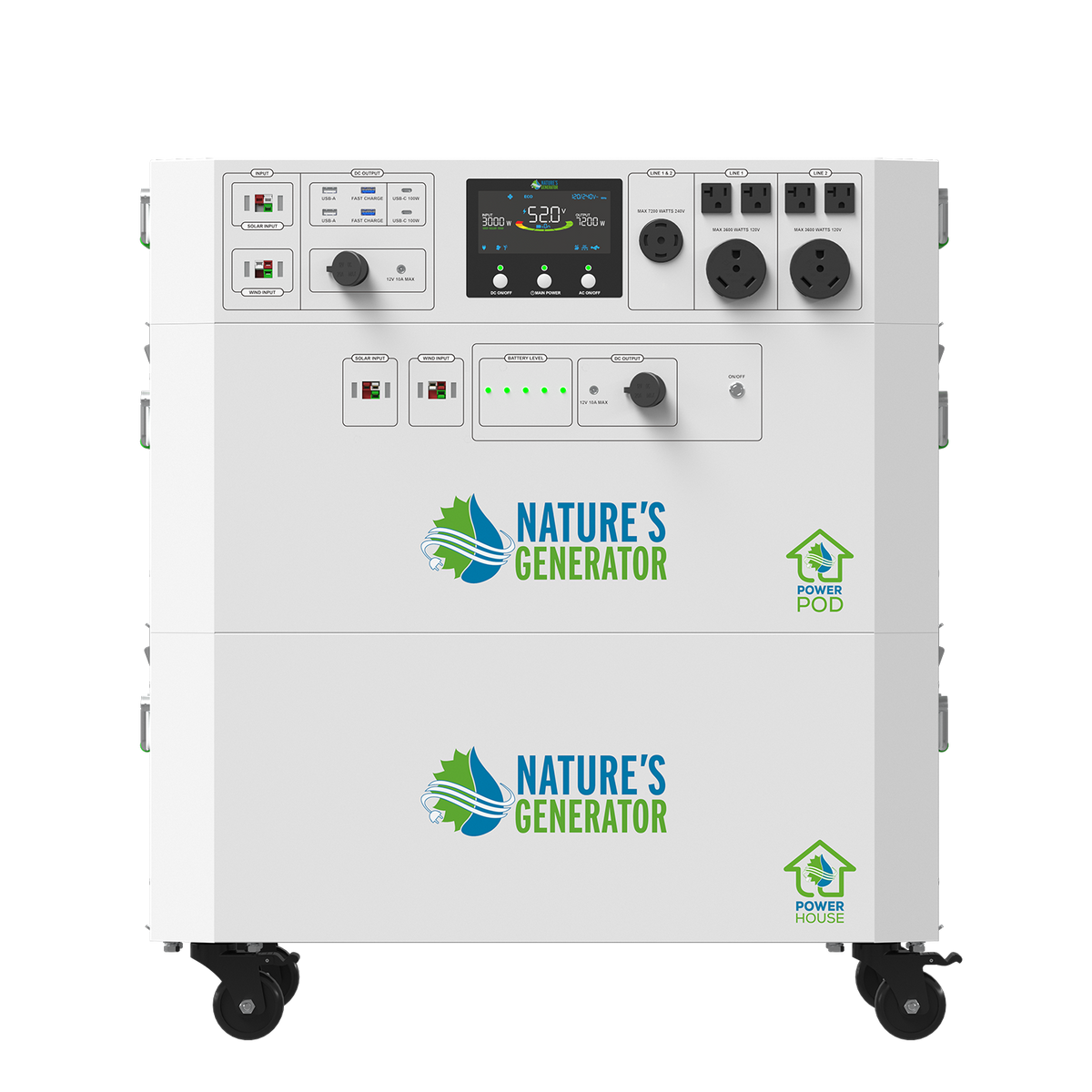 Nature's Generator Powerhouse Gen 2 Solar Generator and Transfer Switch