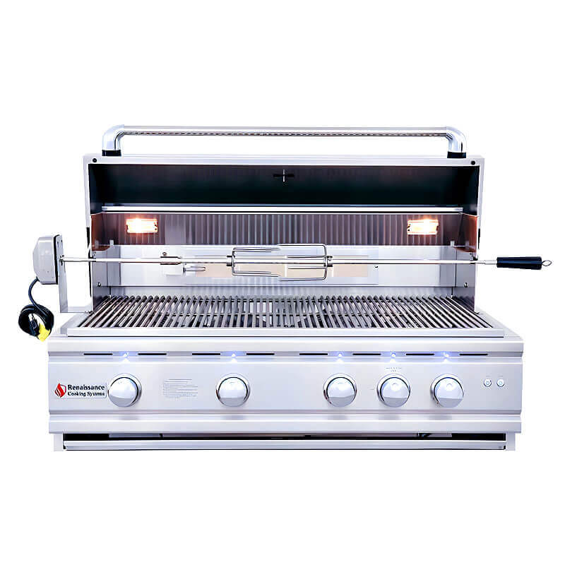 RCS Cutlass Pro 38 Inch 4 Burner Freestanding Gas Grill With Flame Tamers