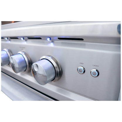 RCS Cutlass Pro 42 Inch 4 Burner Freestanding Gas Grill with Ceramic Briquettes