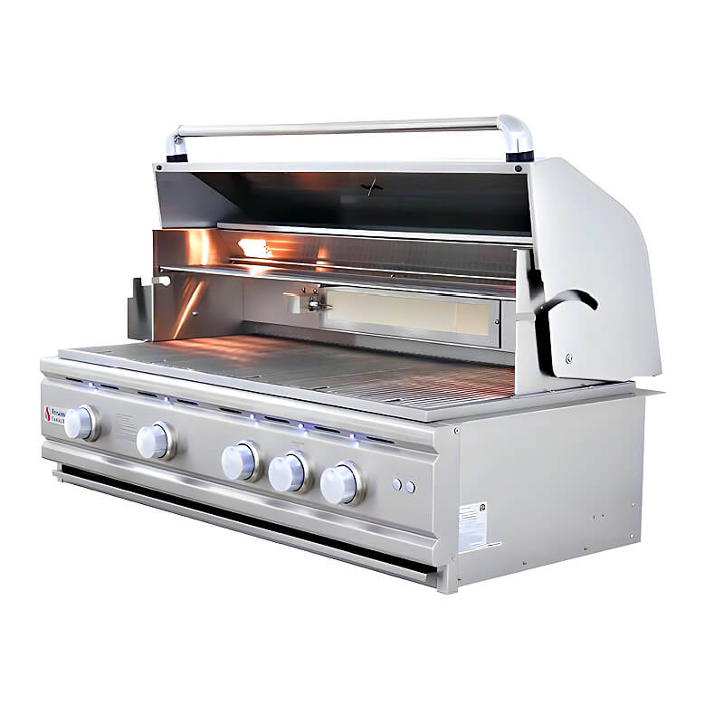 RCS Cutlass Pro 42 Inch 4 Burner Freestanding Gas Grill with Flame Tamers