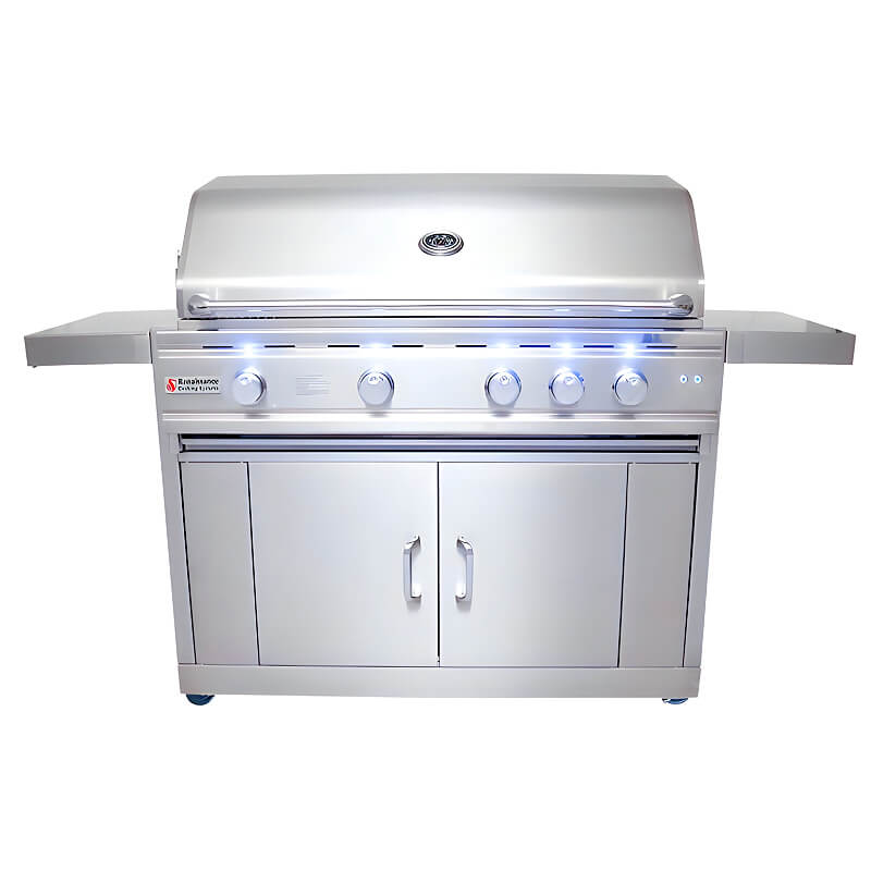 RCS Cutlass Pro 42 Inch 4 Burner Freestanding Gas Grill with Flame Tamers