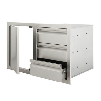 RCS Valiant 33 Inch Stainless Steel Triple Drawer & Door Combo - VDC2SC