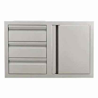 RCS Valiant 33 Inch Stainless Steel Triple Drawer & Door Combo - VDC2SC