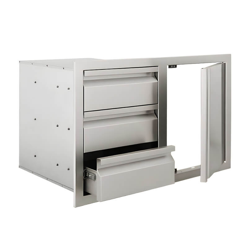 RCS Valiant 33 Inch Stainless Steel Triple Drawer & Door Combo - VDC2SC