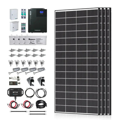 Renogy Complete Cabin Solar Kit 1200W 2500W | Optional 9.6kWh Deep-Cycle AGM / LiFePO4 Batteries
