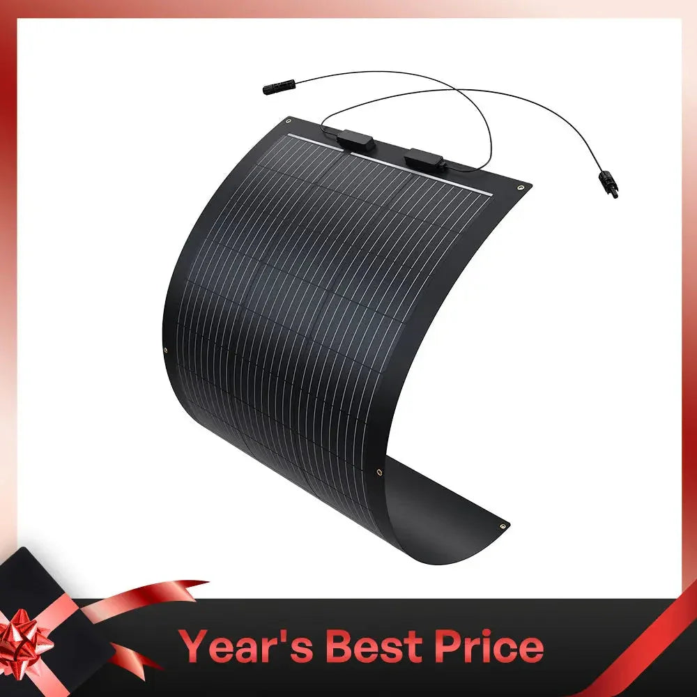 Renogy Flexible 100W 12V Black Division Lightweight Monocrystalline Solar Panel