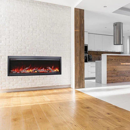 Amantii Symmetry Bespoke 74 Inch Indoor or Outdoor Built-In Electric Fireplace