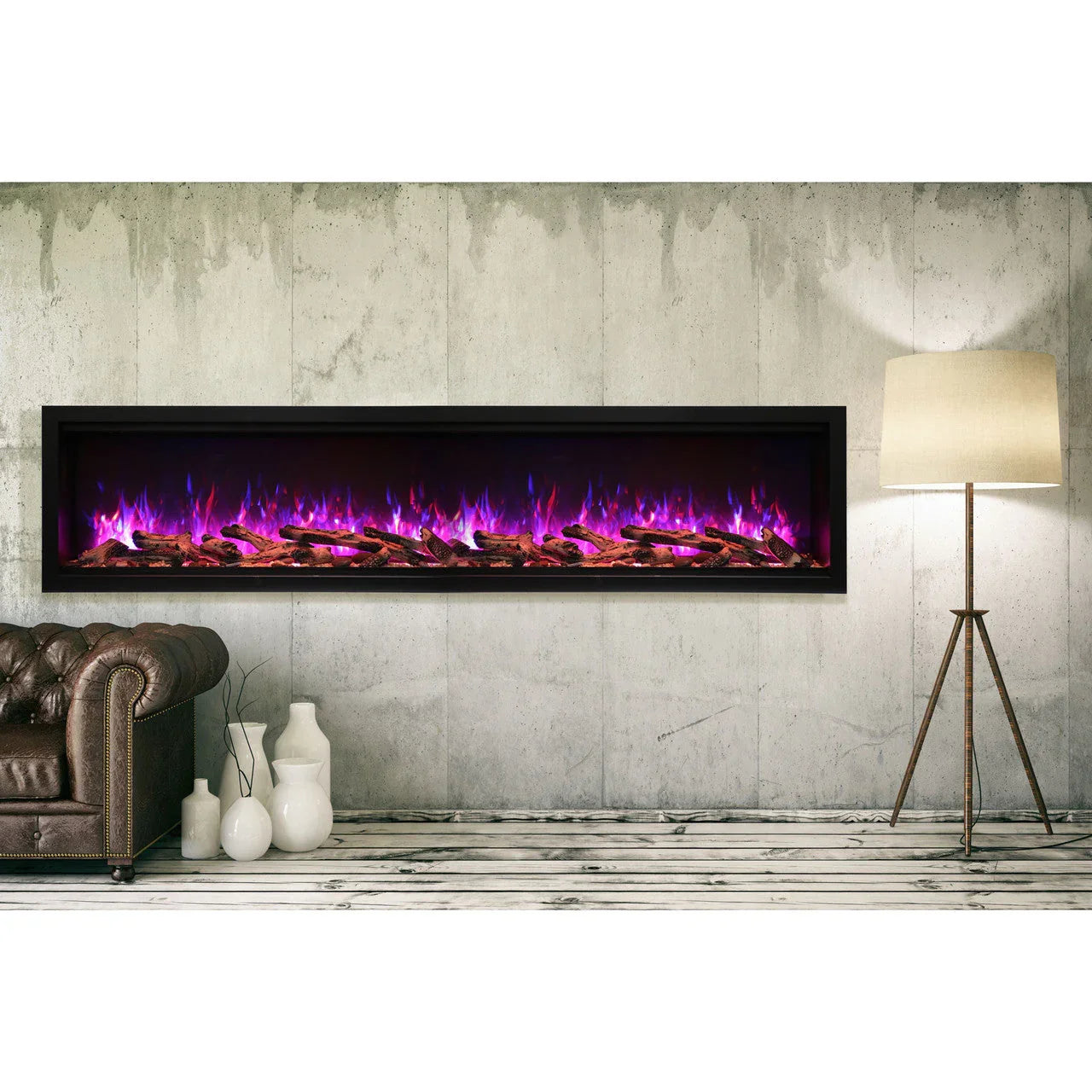 Amantii Symmetry SYM-100-XT Built in Smart Extra Tall Outdoor Electric Fireplace