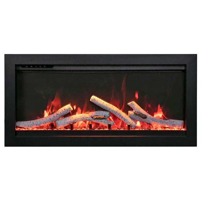 Amantii Symmetry Bespoke 74 Inch Indoor or Outdoor Built-In Electric Fireplace