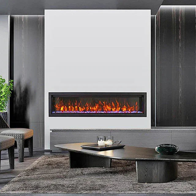 Amantii Symmetry Bespoke 74 Inch Indoor or Outdoor Built-In Electric Fireplace