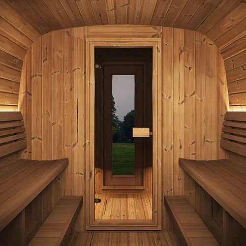 SaunaLife Model CL12GCP Cube-Series Outdoor Home Sauna with Huum Heater
