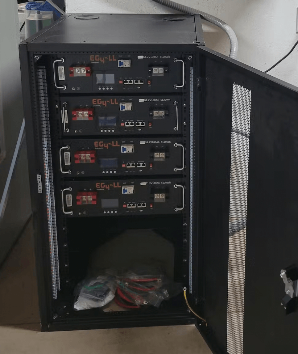 EG4 Enclosed 6 Slot Battery Rack [Pre-Assembled] | Wheels Included | Bus Bar Covers | Welded (Grey)