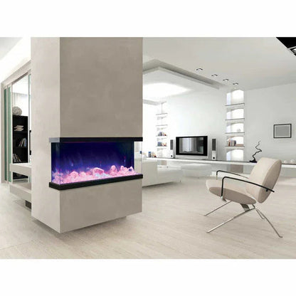 Amantii 50 Inch Tru-View XL Deep Built-In Indoor Outdoor 3 Three Sided Electric Fireplace