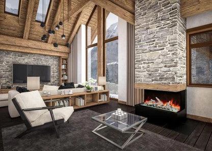 Amantii 55 Inch Tru View Bespoke Built-In Indoor / Outdoor 3 Sided Electric Fireplace