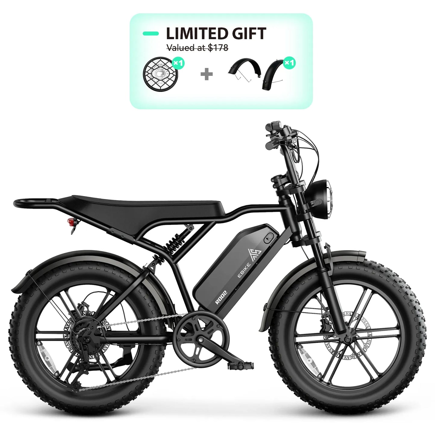 TST R002 20'' 1500W Full Suspension Moped-style Electric Bike